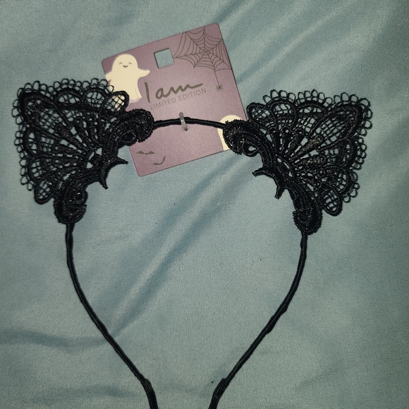 I.AM.GIA Accessories - I.AM.GIA Black Lace Bat Ear Headband